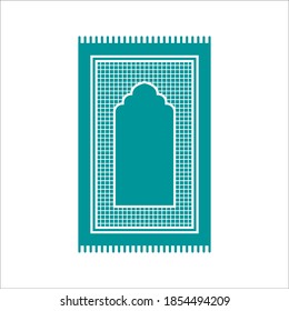Prayer rug icon on white background. Traditional Islamic Background. Colorful ornamental vector design for rug, carpet. vector illustration