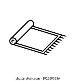 Prayer rug icon on white background. Traditional Islamic Background