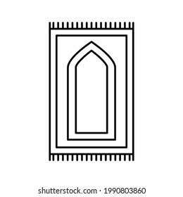 Prayer rug icon on white background