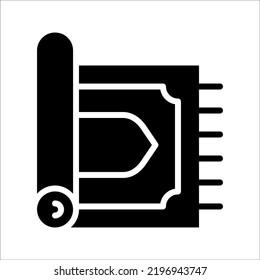 Prayer rug icon on white background. Traditional Islamic Background