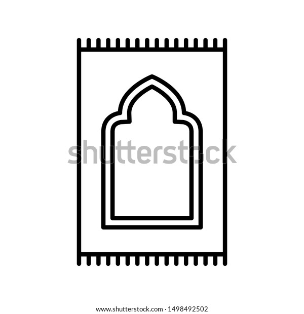 Prayer rug icon on white background.\
Traditional Islamic\
Background.