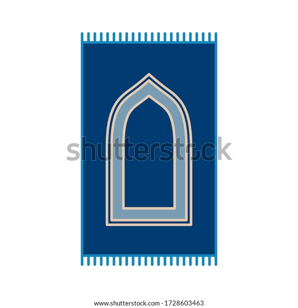 Silhouette prayer rug icon rolled up mat Vector Image