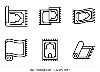 Prayer rug icon set. Traditional Islamic Background. vector illustration on white background.