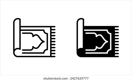 Prayer rug icon set. Traditional Islamic Background. vector illustration on white background.