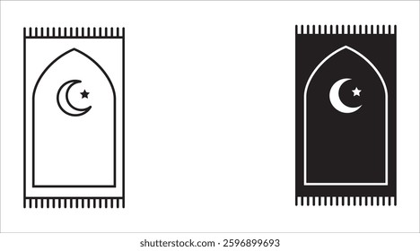 Prayer rug icon set. Traditional Islamic Background. vector illustration on white background.