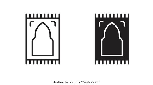Prayer rug icon set vector graphics designs