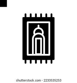 Gebetskarte Symbol im festen Stil, Vektorgrafik