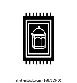Icono de alfombra de oración estilo de glifo vectorial para su diseño