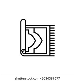 Ilustración vectorial de icono de alfombra de oración. Antecedentes islámicos tradicionales