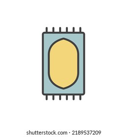 icono de alfombra de oración icono de ilustración vectorial plantilla para muchos fines. Aislado sobre fondo blanco. caricatura a color completo