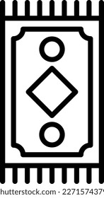 Diseño de iconos vectores de línea de alfombras de oración