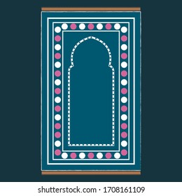 Prayer rug for Muslims,  Prayer mat, Gorgeous Prayer rug Vector, Concept Prayer mat Vector 