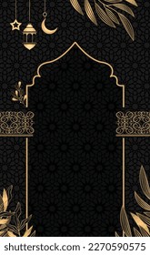 Tarjeta de vector Ramadan Kareem. Cartel vintage con linternas para el Ramadán deseando. Decoración de estilo oriental. Antecedentes islámicos. Cartas para la fiesta musulmana del mes sagrado de Ramadán.