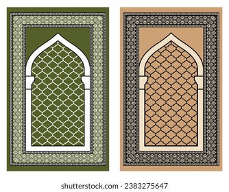 Prayer rug vector design set