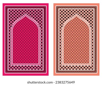 Prayer rug vector design set