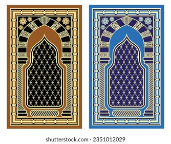 Prayer rug vector flat mat design