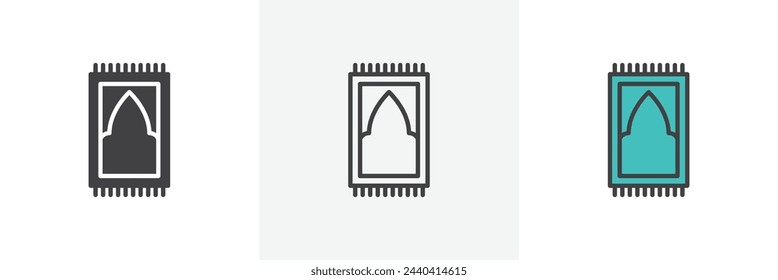 Prayer Rugs with Cultural Significance. Islamic Worship and Sacred Mat Icons