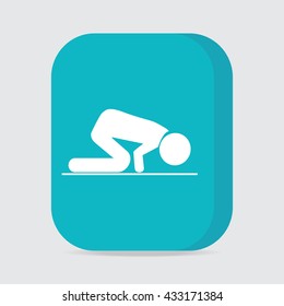 Prayer symbol, button vector illustration