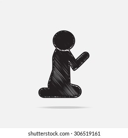 Prayer symbol, icon vector illustration