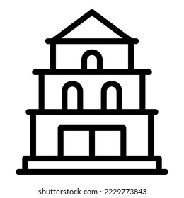 Prayer temple icon outline vector. Nepal skyline. Old building