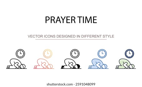 Prayer Time icon design with white background stock illustration