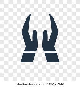Prayer vector icon isolated on transparent background, Prayer transparency logo concept