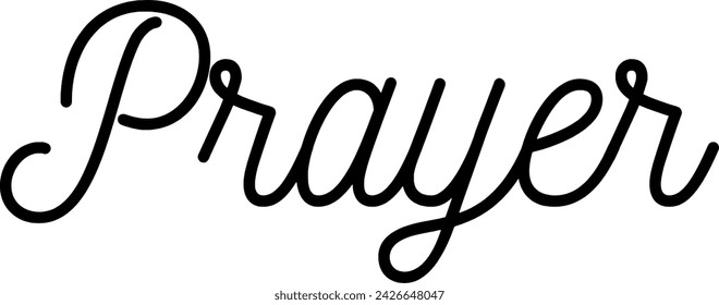 Prayer – Vector illustration – Christian word