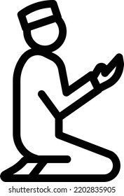 prayer Vector illustration on a transparent background. Premium quality symmbols. Thin line vector icons for concept and graphic design.