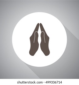 Prayer vector illustration. Religion icon. Silhouette. Flat style.
