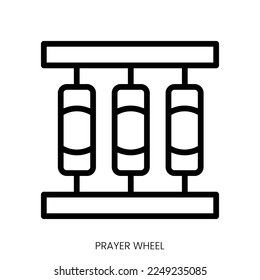 prayer wheel icon. Line Art Style Design Isolated On White Background
