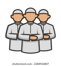Prayers in Congregation. Eid Mubarak Icon Vector Illustration