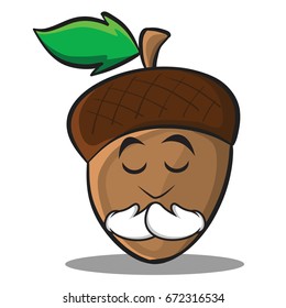 Praying acorn cartoon character style