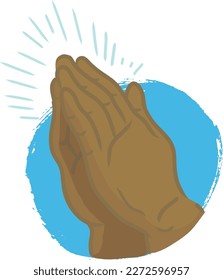 Praying African-American Hands, stock vector illustration