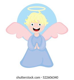 Praying angel vector icon