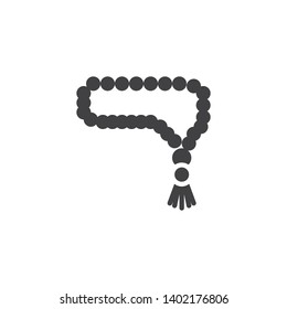 Praying beads vector icon. filled flat sign for mobile concept and web design. Rosary glyph icon. Symbol, logo illustration. Vector graphics
