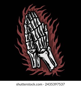 Praying Bones Tattoo Decoration, Sticker, and T-shirt Design