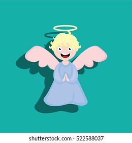 Praying cute little angel
Christmas vector illustration