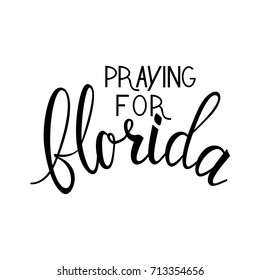praying for Florida text isolated on white background. pray for America