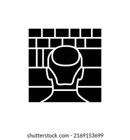 Praying In Front Of The Wailing Wall Line Color Icon. Isolated Vector Element. Outline Pictogram For Web Page, Mobile App, Promo