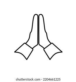 praying gesture hand icon with simple design. sorry gesture icon