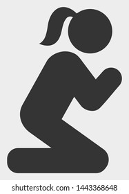 Praying Girl vector icon. A flat illustration design of Praying Girl icon on a white background.