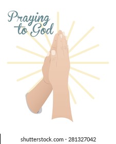 Praying to God design over white background, vector illustration