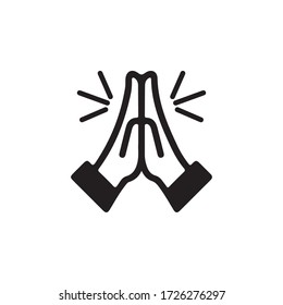 Praying Hand Gesture, Gestures of Human Hand Icon In Trendy  Design Vector Eps 10
