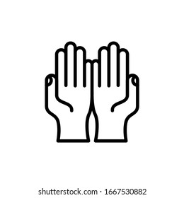 Praying hand gesture icon vector illustration flat design. eps10