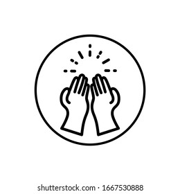 Praying Hand Gesture Icon Vector Illustration Flat Design. Eps10