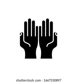 Praying hand gesture icon vector illustration flat design. eps10