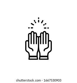 Praying Hand Gesture Icon Vector Illustration Flat Design. Eps10