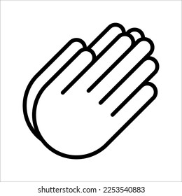 Praying hand gesture icon vector illustration on white background. eps 10