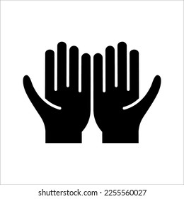 Praying hand gesture icon vector illustration on white background. eps 10