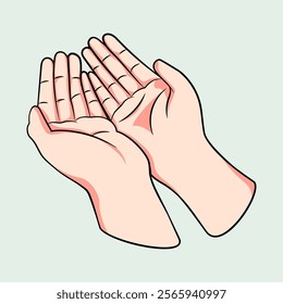 Praying hand gesture in muslim way